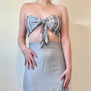 Strapless Tie Front Tube Top